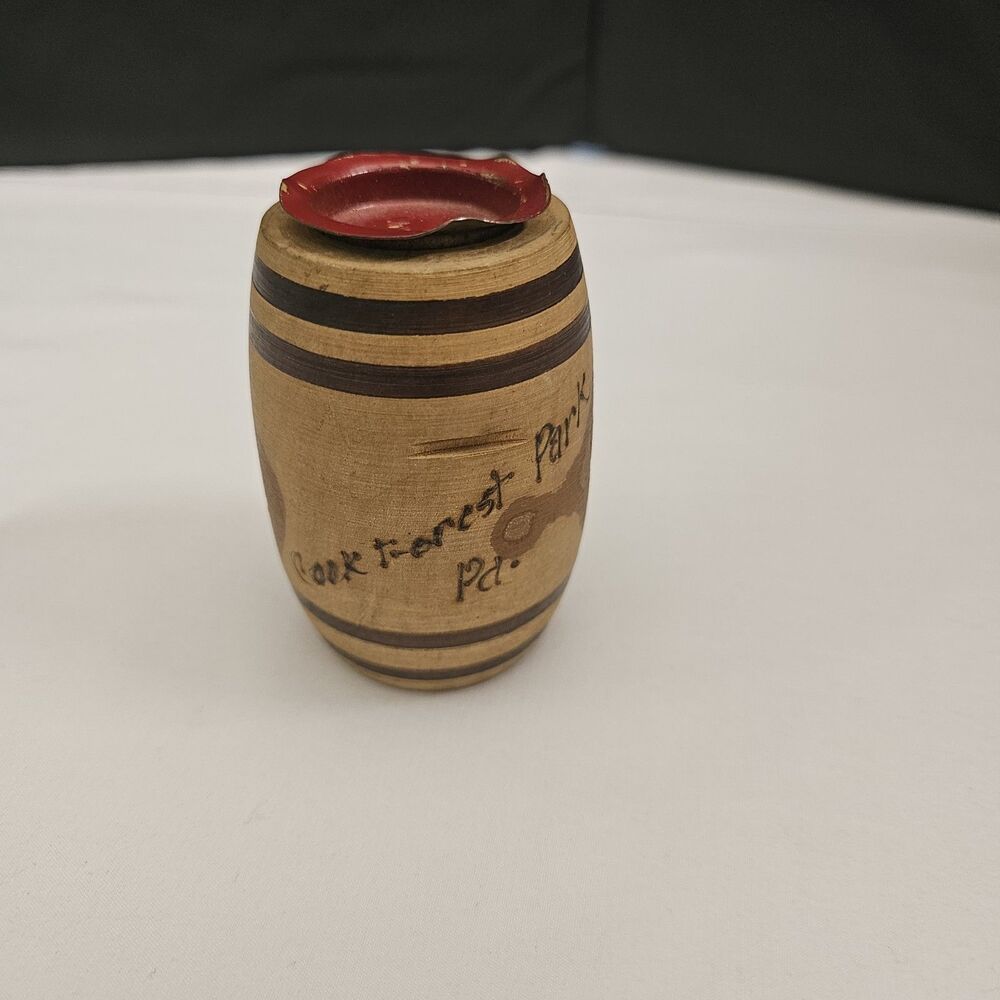 Vintage Wooden Barrel Souvenir Cooks Forest State Park Pa